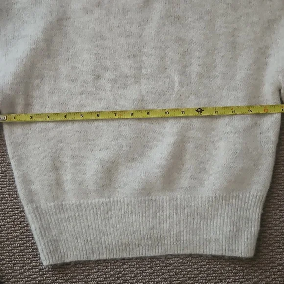 Madewell Off-white Alpaca-blend Mockneck Puff Sleeve Sweater Size Small, NWT - Picture 7 of 9